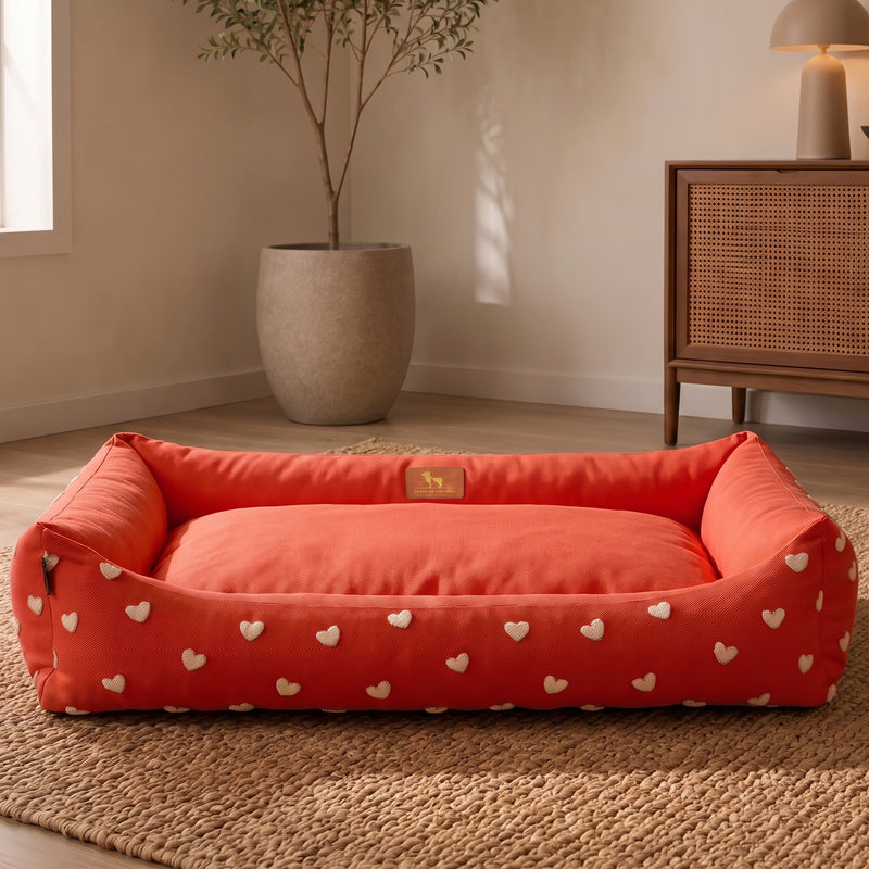 HUFT Sweethearts Lounger Bed For Dog - Red