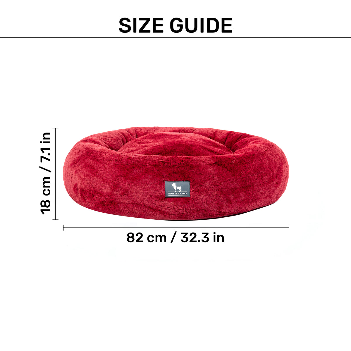 HUFT Snuggle Sphere Donut Bed For Dog & Cat - Red - Heads Up For Tails