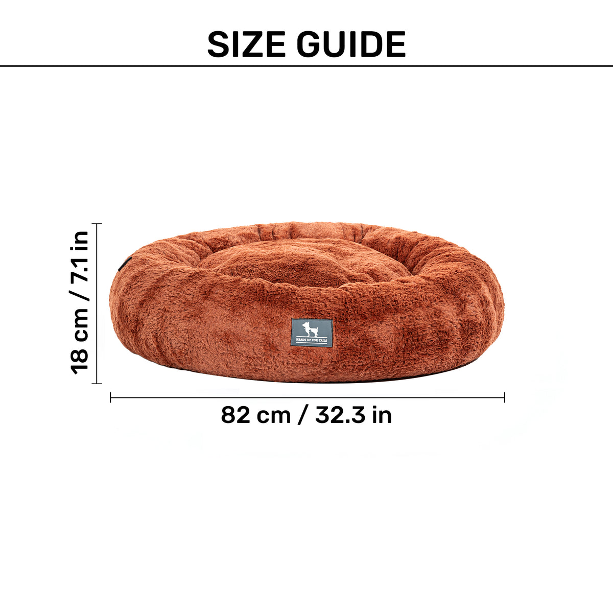 HUFT Snuggle Sphere Donut Bed For Dog & Cat - Brown - Heads Up For Tails