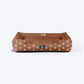 HUFT Personalised Cookie Dots Lounger Bed For Dog - Brown - Heads Up For Tails