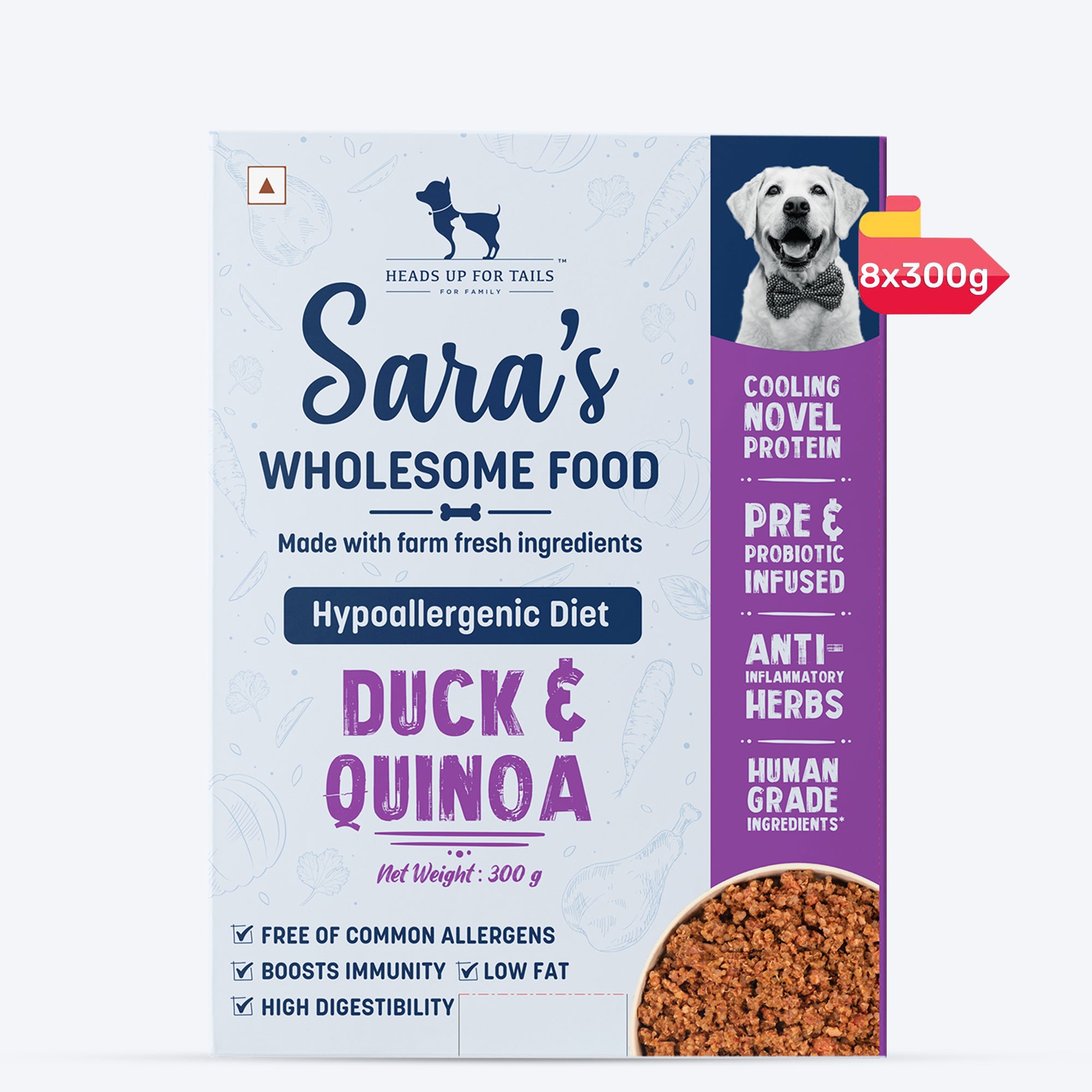 HUFT Sara s Wholesome Hypoallergenic Diet Duck Quinoa Dog Wet Food 300 g