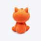 FOFOS Cat Shape Latex Bi Squeaky Chew Dog Toy - Orange - S - Heads Up For Tails