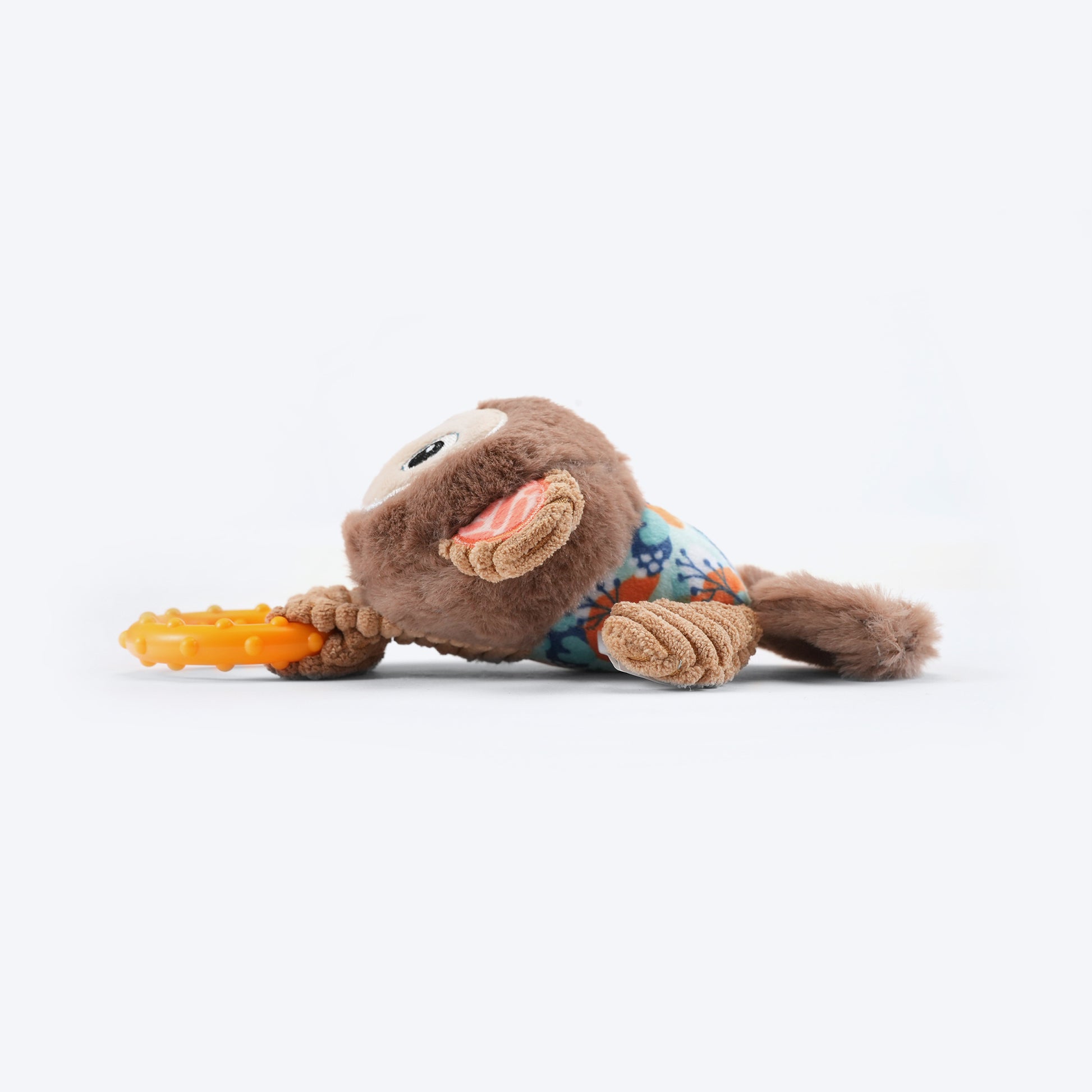 FOFOS Monkey Squeaky Chew Toy For Puppy - Brown - Heads Up For Tails