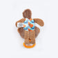 FOFOS Monkey Squeaky Chew Toy For Puppy - Brown - Heads Up For Tails