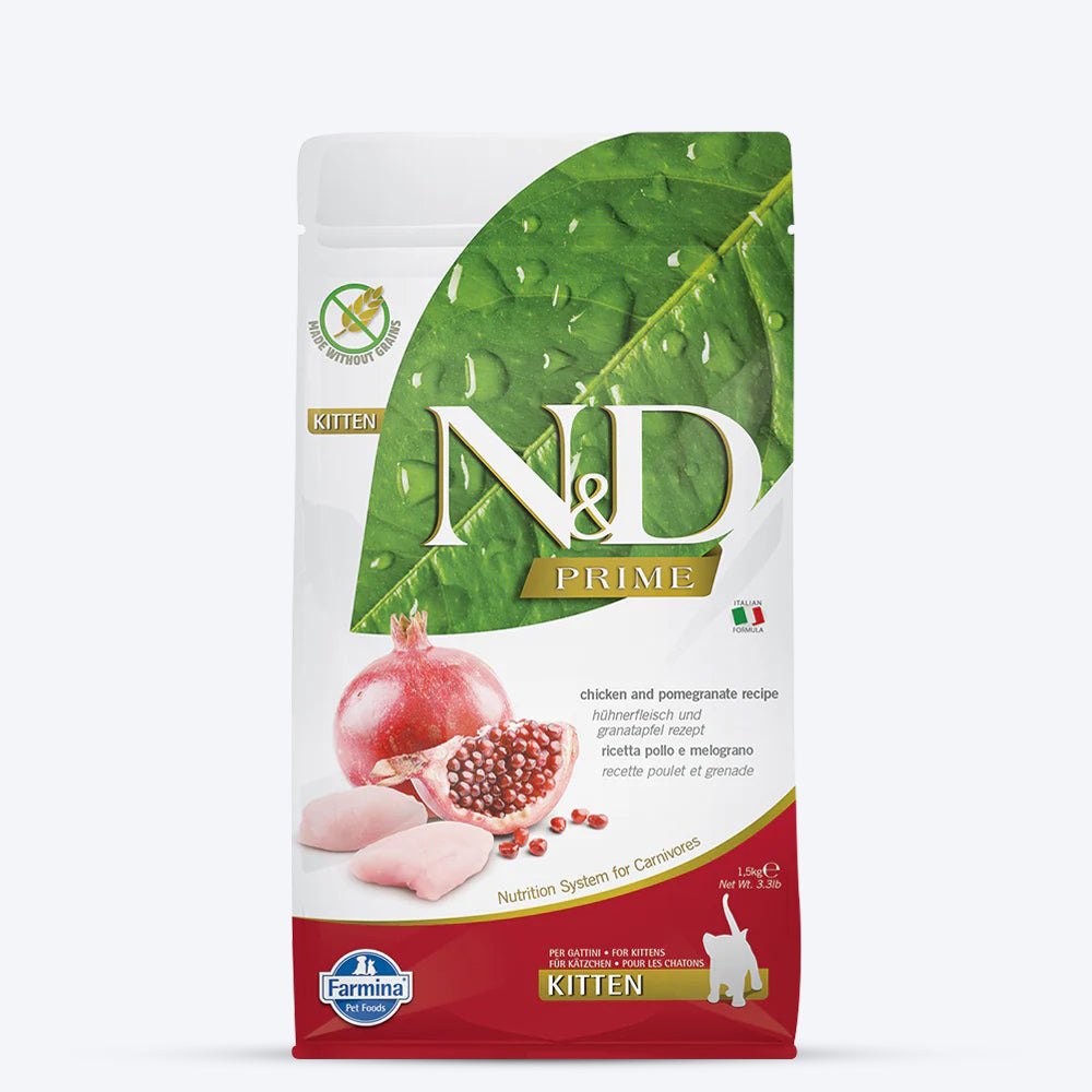 Farmina N&D Chicken & Pomegranate Grain Free Dry Kitten Food - Heads Up For Tails