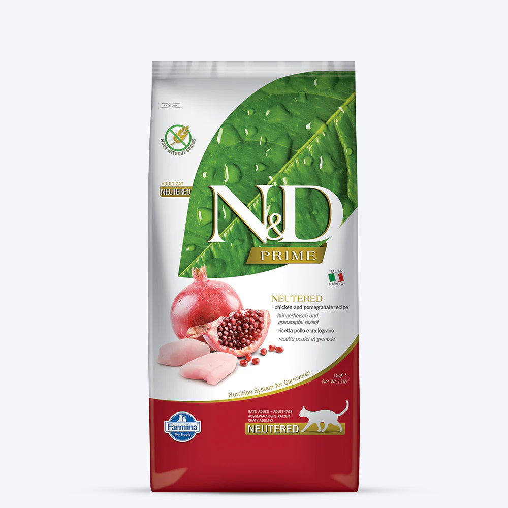 Farmina N&amp;D Prime Chicken &amp; Pomegranate Neutered Adult Grain Free Dry Cat Food
