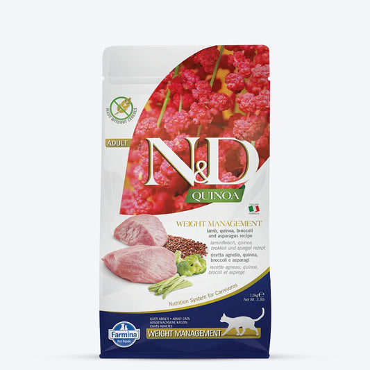 Farmina N&D Quinoa Weight Management Grain Free Cat Dry Food - Lamb, Broccoli & Asparagus_01
