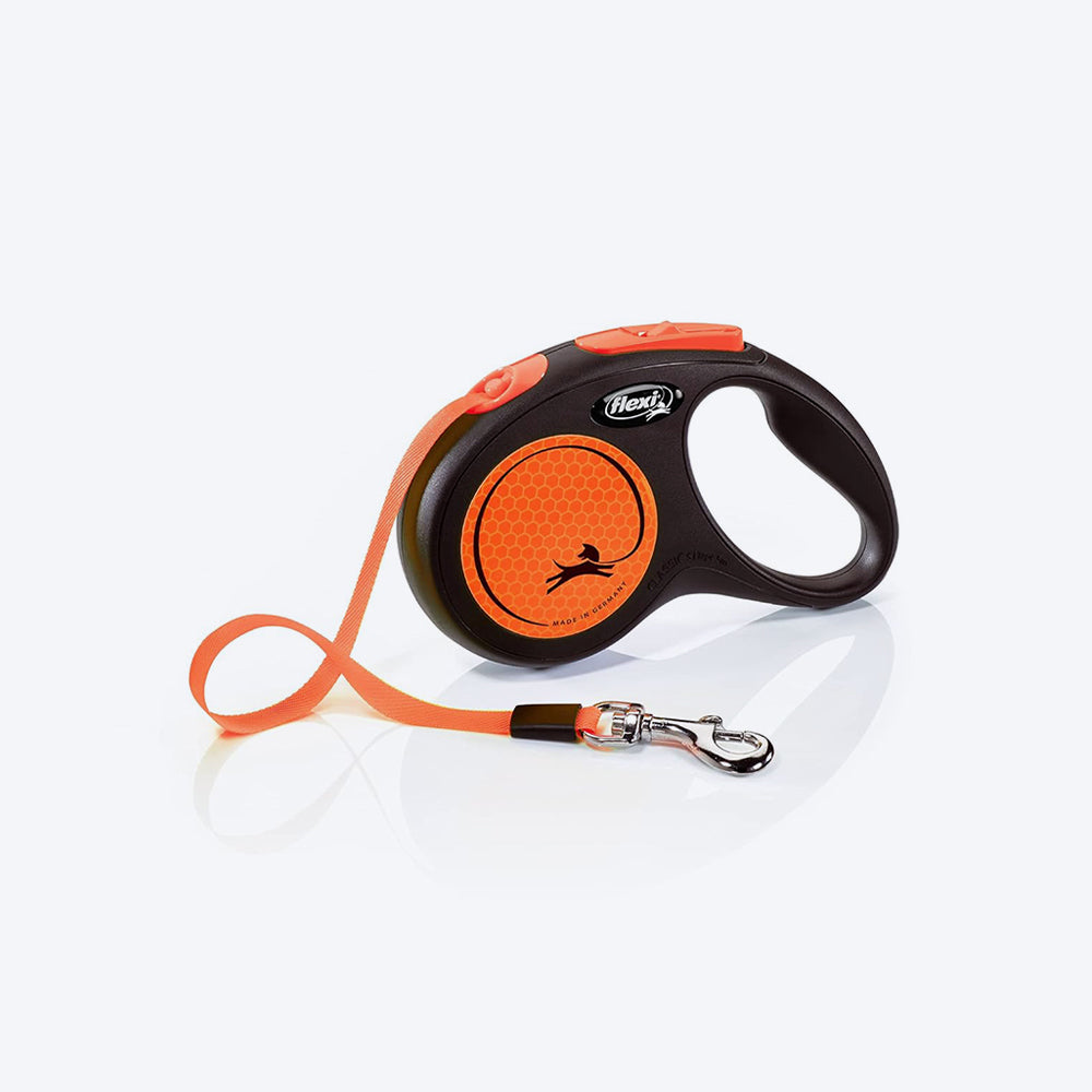 Flexi New Neon Reflect Orange Tape Retractable Dog Leash - 5 m_05