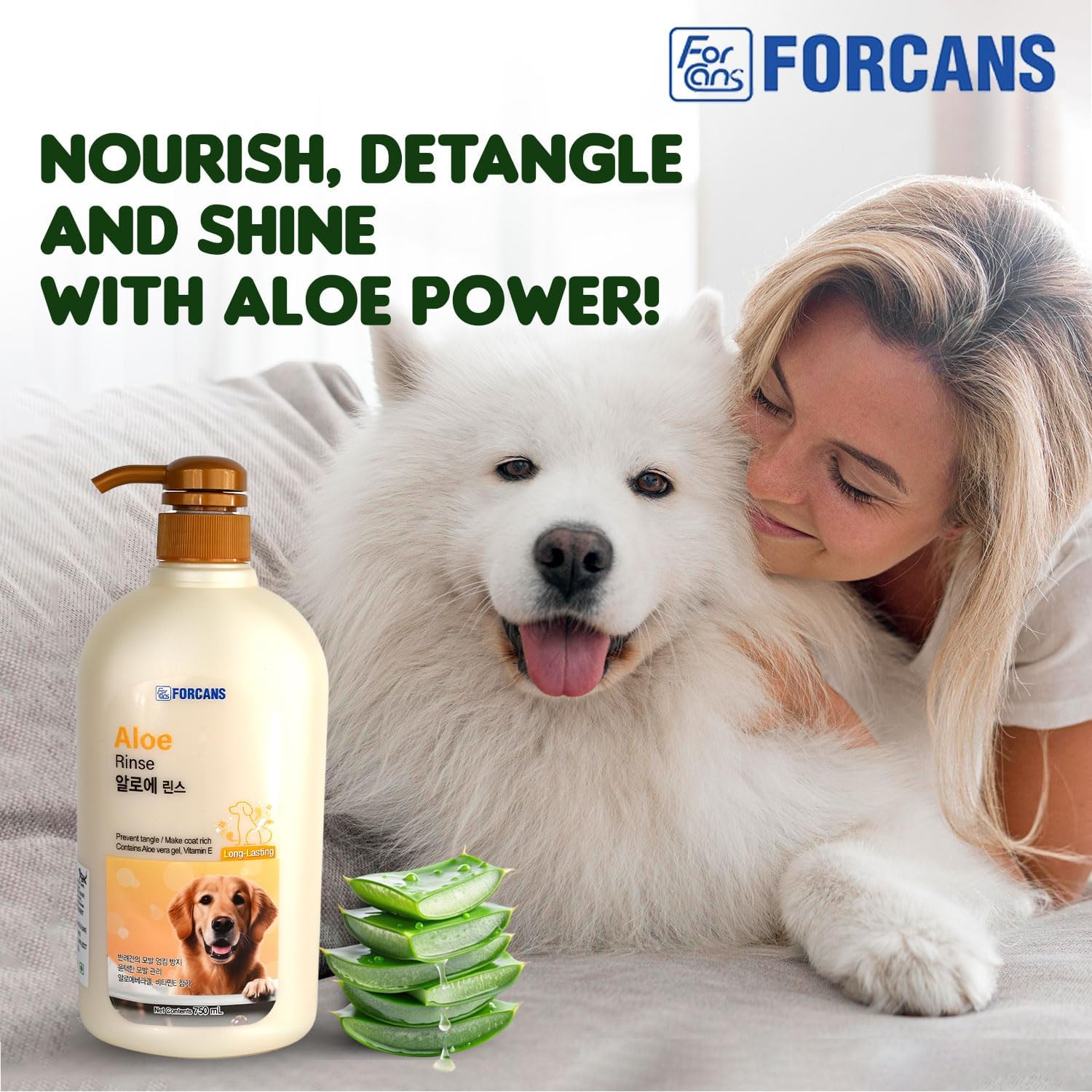 Forcans Aloe Rinse Dog Conditioner - 750 ml - Heads Up For Tails