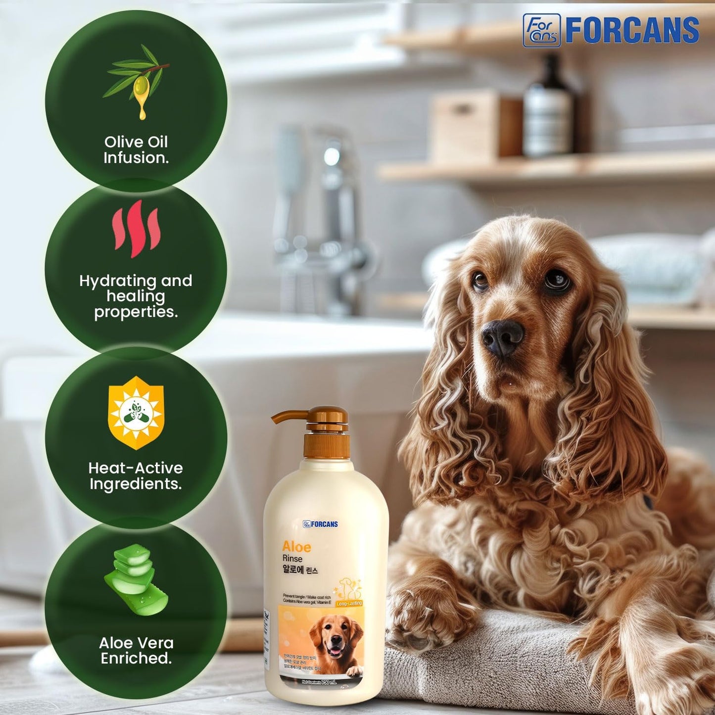 Forcans Aloe Rinse Dog Conditioner - 750 ml - Heads Up For Tails