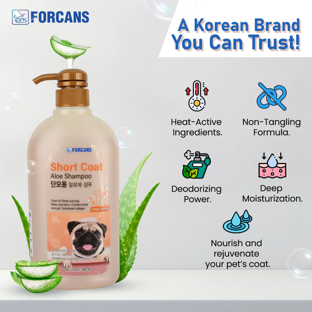 Forcans Short Coat Aloe Dog Shampoo - Heads Up For Tails