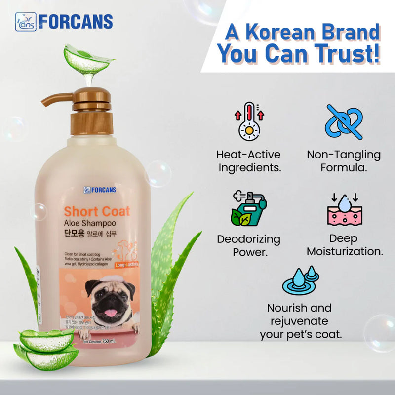 Forcans Short Coat Aloe Dog Shampoo - Heads Up For Tails