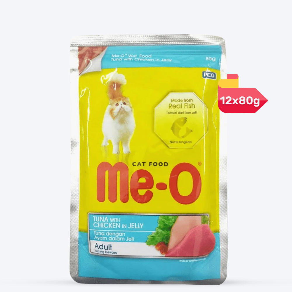 Me-O Wet Food Tuna with Chicken in Jelly Wet Cat Food - 80 g packs