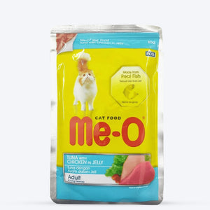Me-O Wet Food Tuna with Chicken in Jelly Wet Cat Food - 80 g packs - Heads Up For Tails