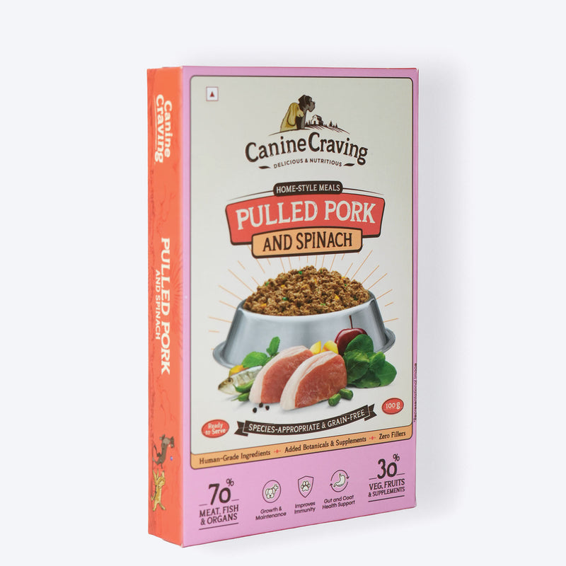 Canine Craving Pulled Pork And Spinach Grain Free Dog Wet Food