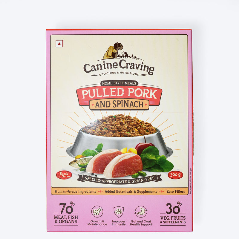 Canine Craving Pulled Pork And Spinach Grain Free Dog Wet Food