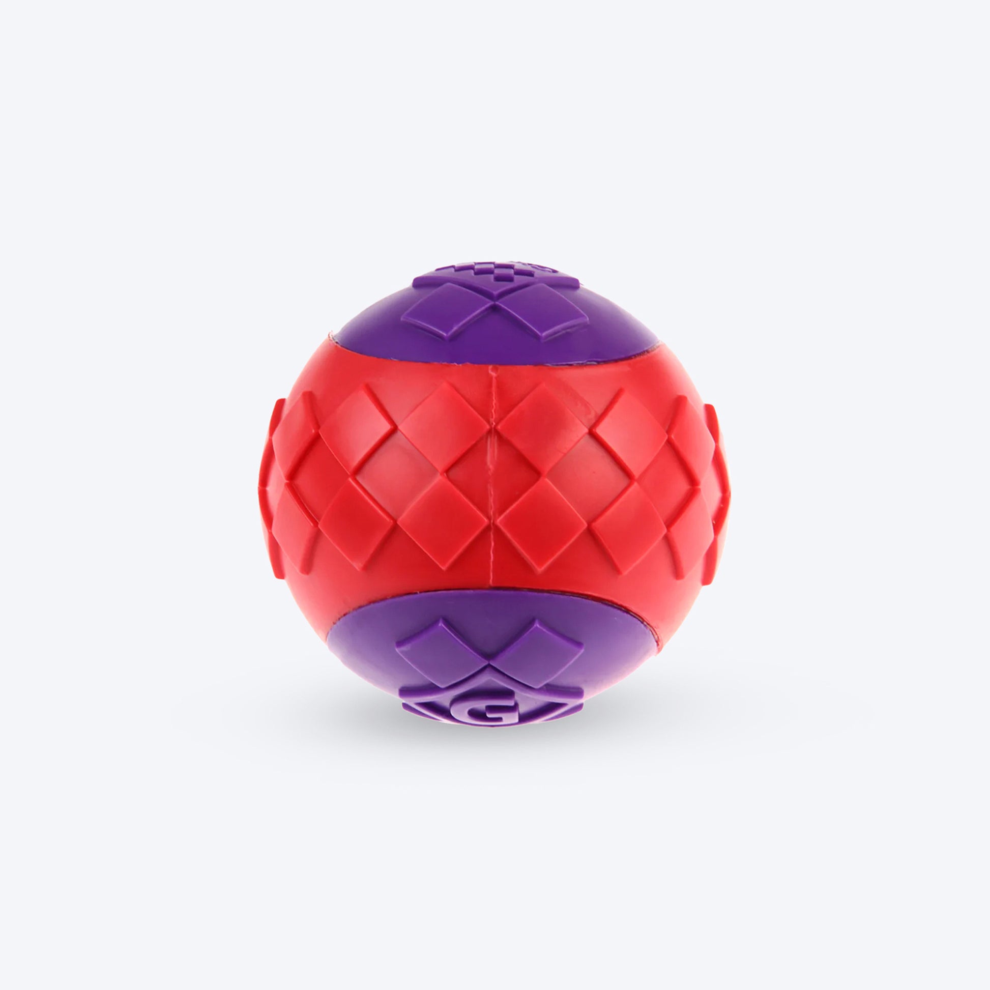 GiGwi Ball Squeaker Dog Toy - Medium (Red/Purple) - Heads Up For Tails