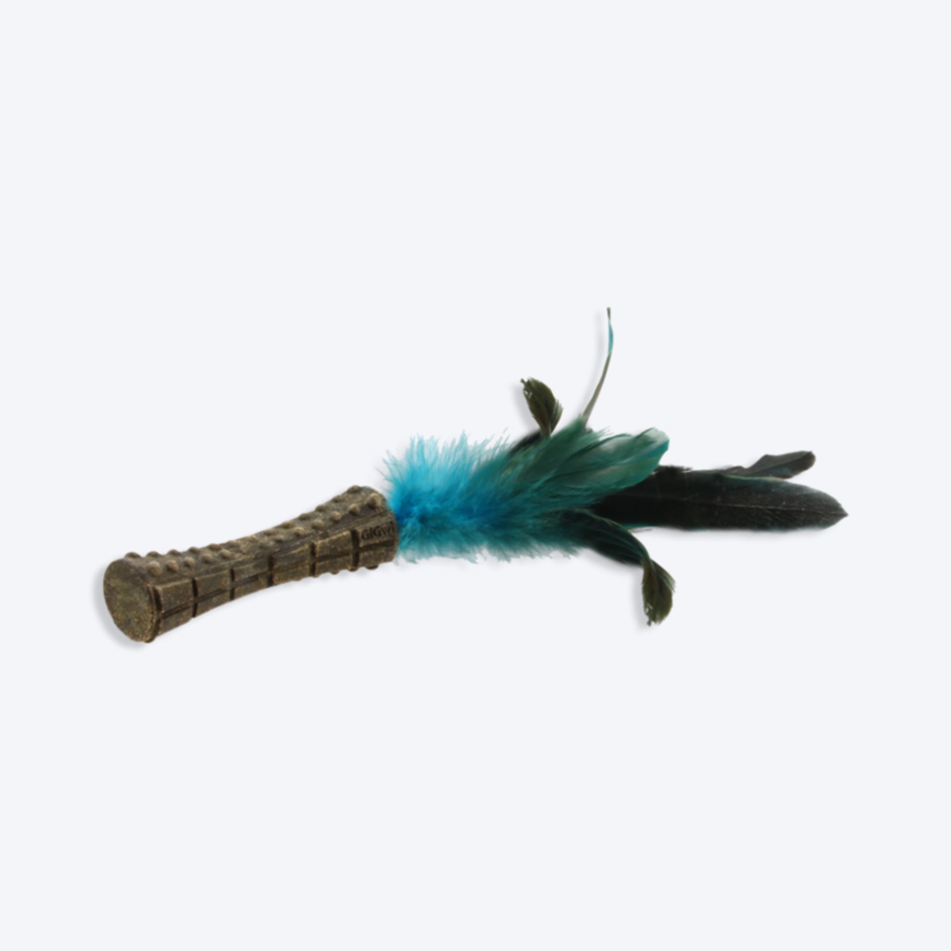 GiGwi Catnip Johnny Stick Cat Toy (with Natural Feathers) - Blue - Heads Up For Tails