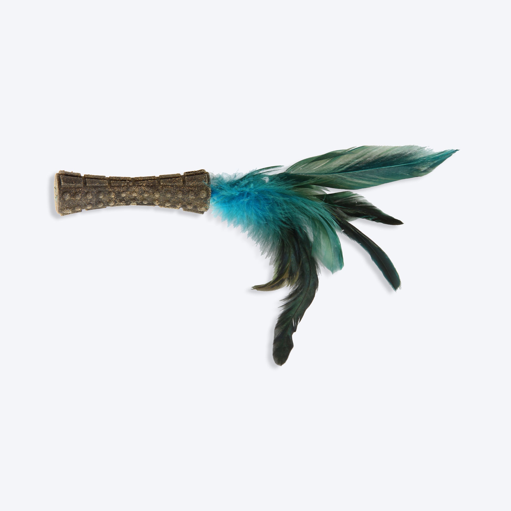 GiGwi Catnip Johnny Stick Cat Toy (with Natural Feathers) - Blue - Heads Up For Tails