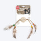 GiGwi Eco Line Catch And Scratch Cat Toy With Rattle Wood Brown Feathers - Heads Up For Tails