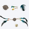 GiGwi Eco Line Catch And Scratch Cat Toy With Rattle Wood Green Feathers - Heads Up For Tails