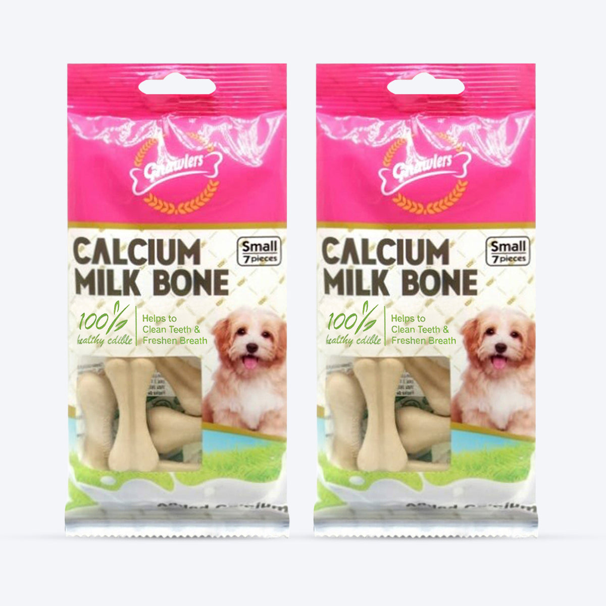 Gnawlers Calcium Milk Bones Dog Treats - Small - Heads Up For Tails