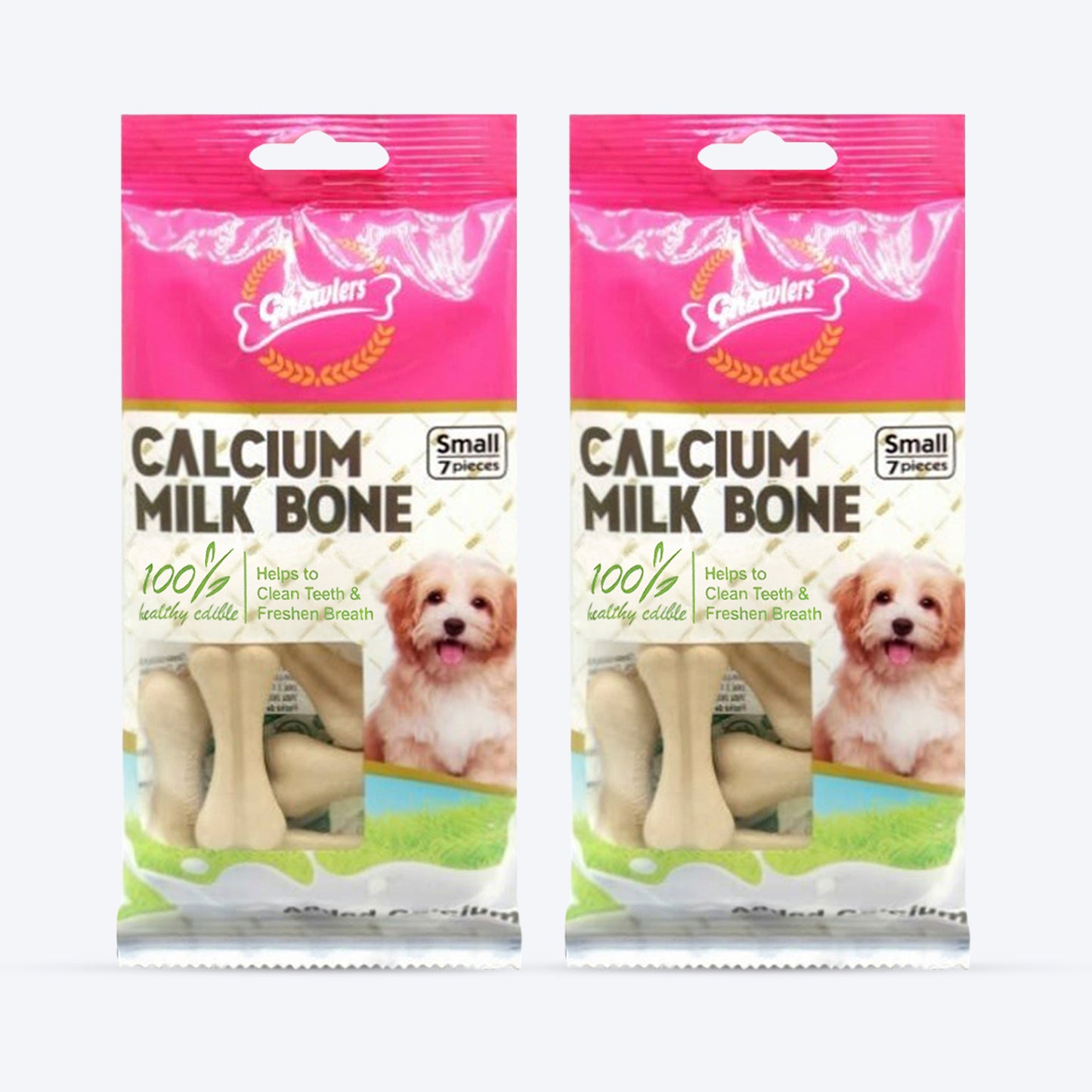 Gnawlers Calcium Milk Bones Dog Treats - Small - Heads Up For Tails