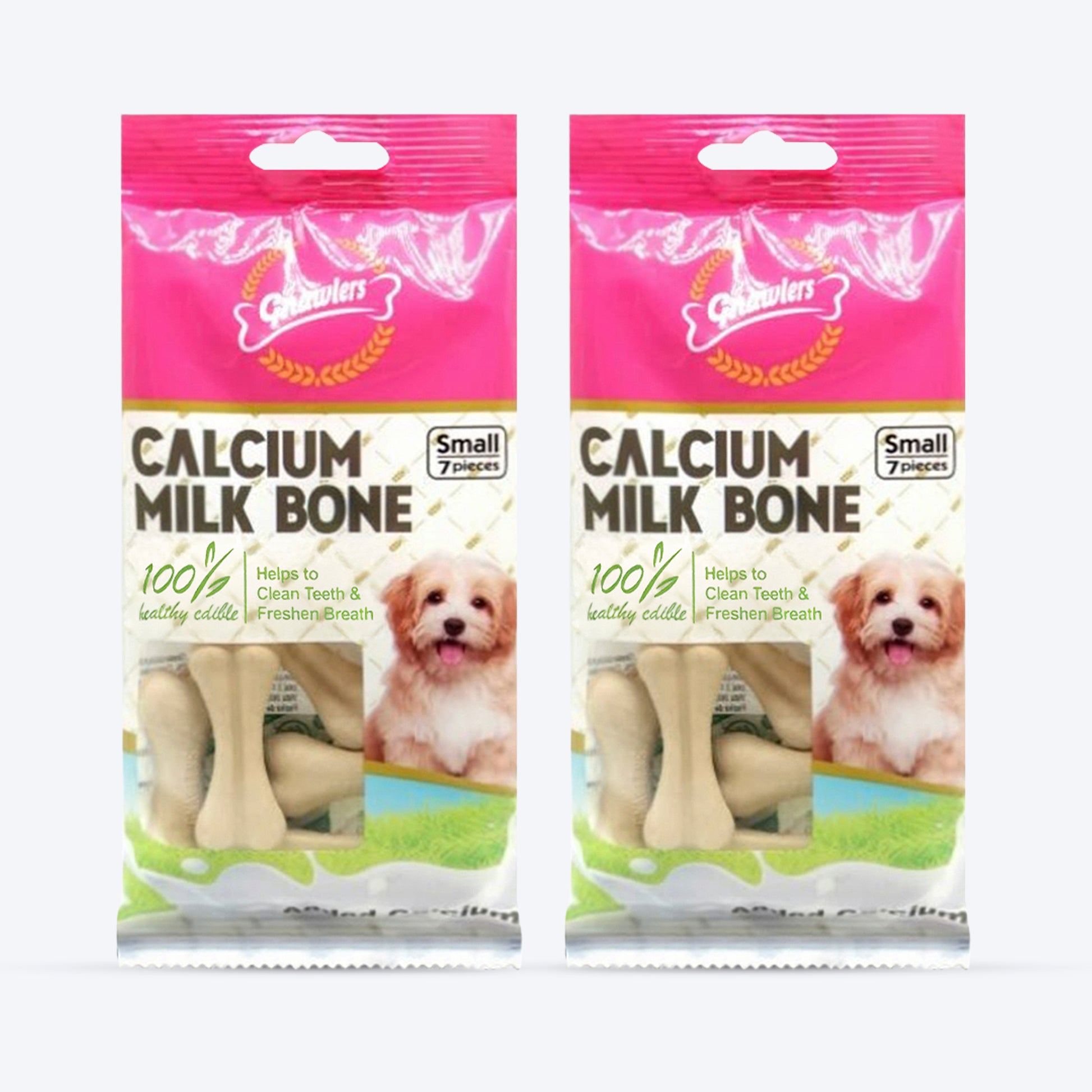 Gnawlers Calcium Milk Bones Dog Treats - Small - Heads Up For Tails