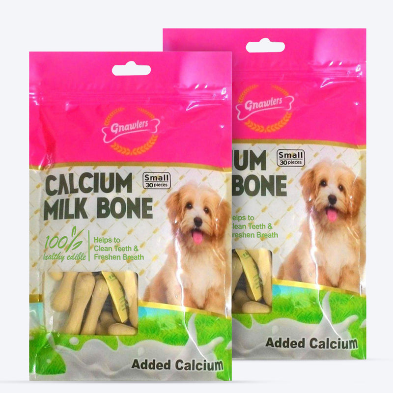 Gnawlers Calcium Milk Bones Dog Treats - Small - Heads Up For Tails