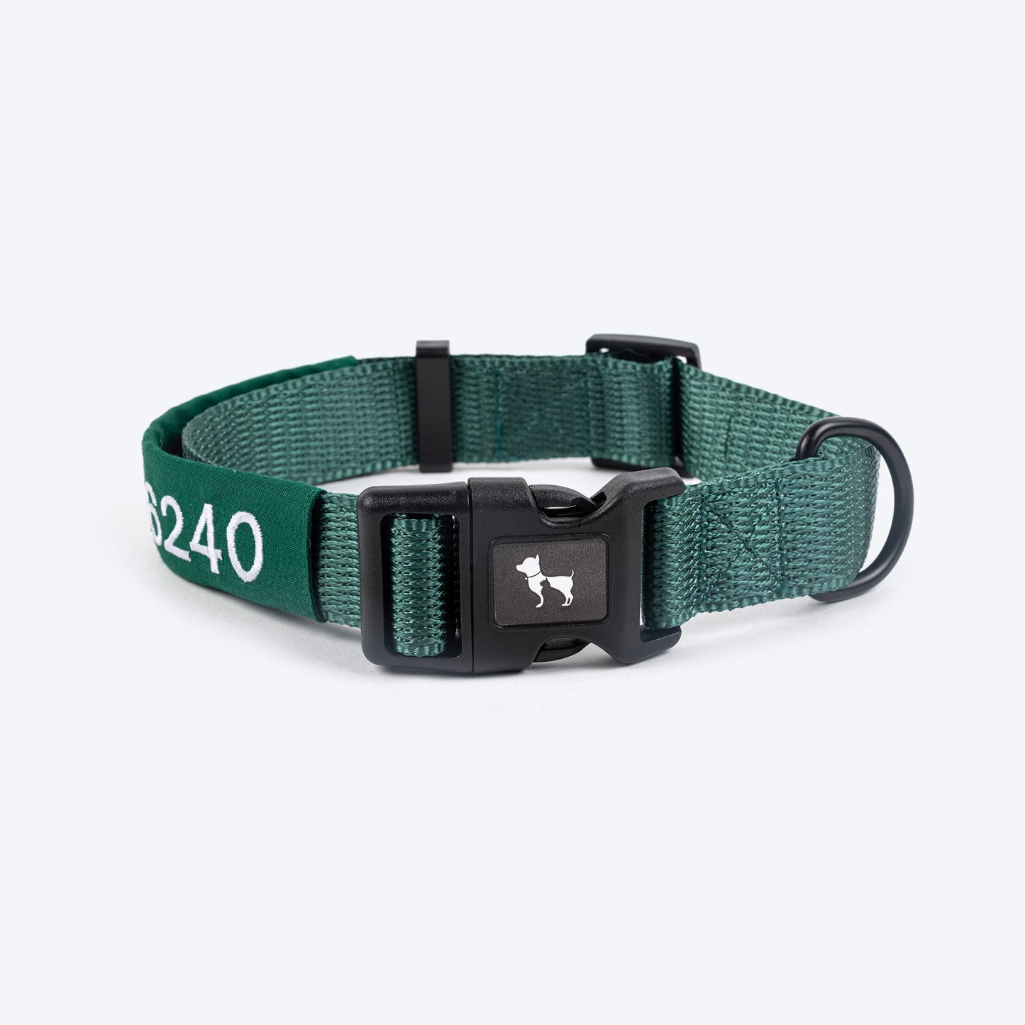 HUFT Personalised Classic (Mobile No.) Dog Collar - Green