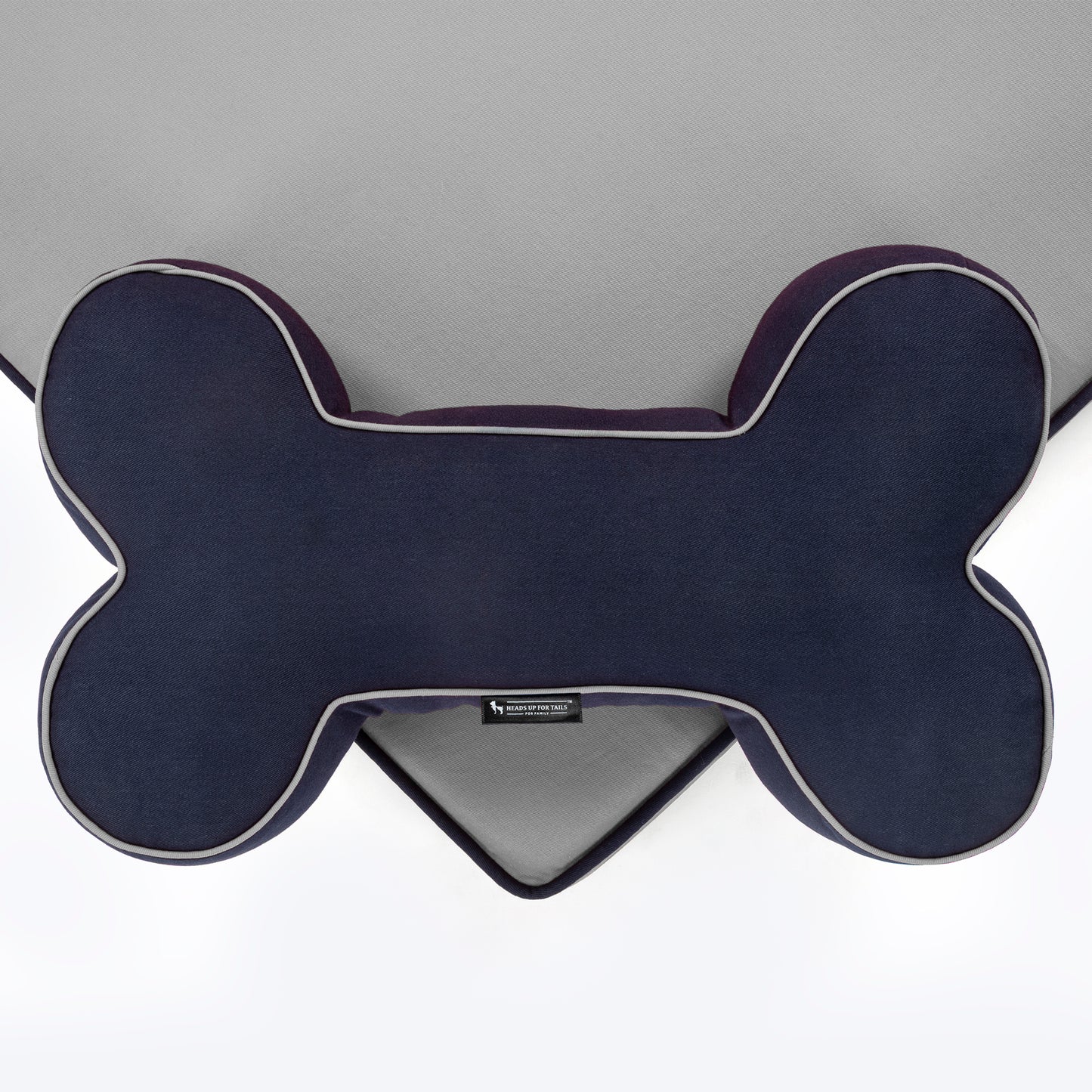 HUFT Made To Order Orthopaedic Dog Bed (Free Bone Cushion) - Grey & Navy