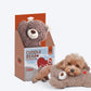 FOFOS Heartbeat Bear Squeaky Plush Dog Toy - Brown_07