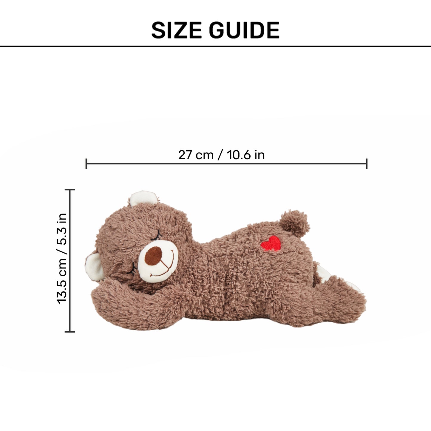 FOFOS Heartbeat Bear Squeaky Plush Dog Toy - Brown_09