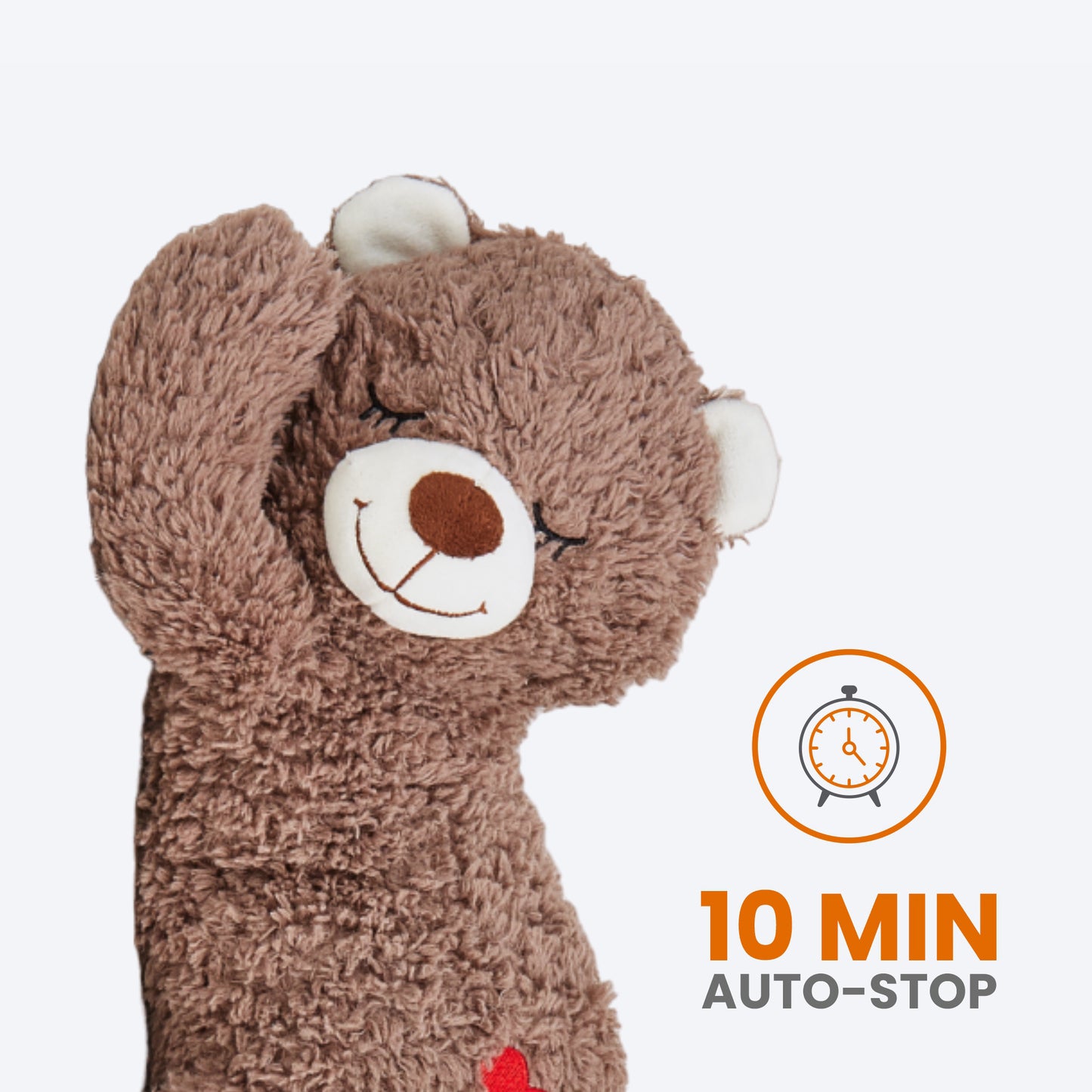 FOFOS Heartbeat Bear Squeaky Plush Dog Toy - Brown_03