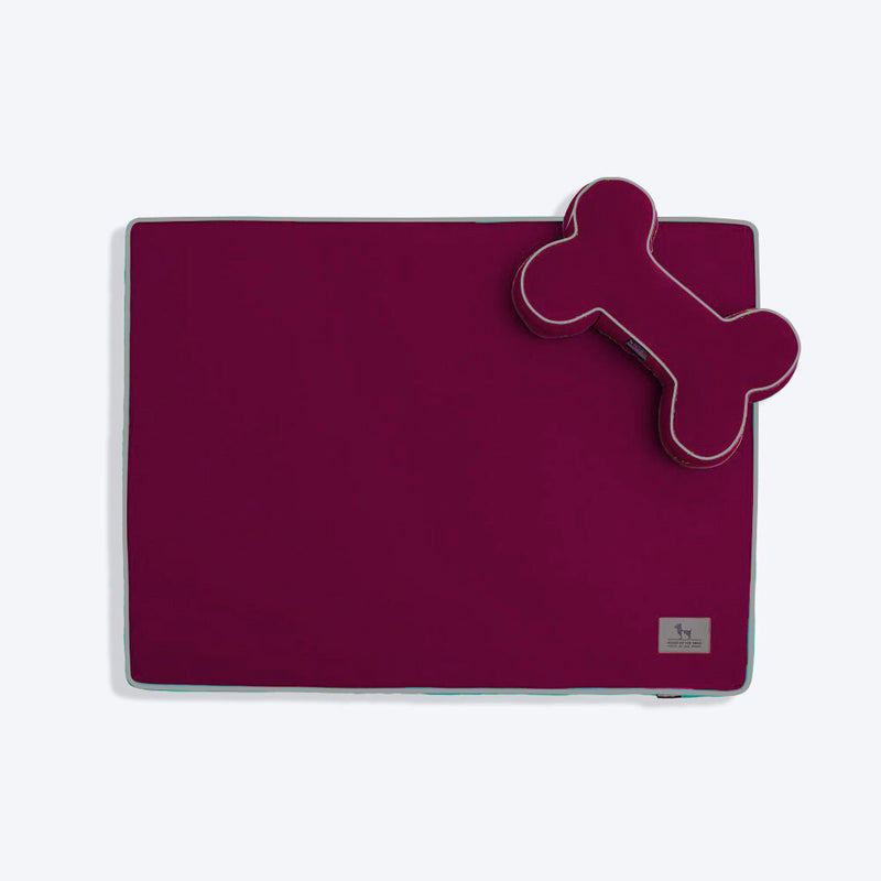 HUFT Made To Order Orthopaedic Dog Bed (Free Bone Cushion) - Dark Magenta - Heads Up For Tails
