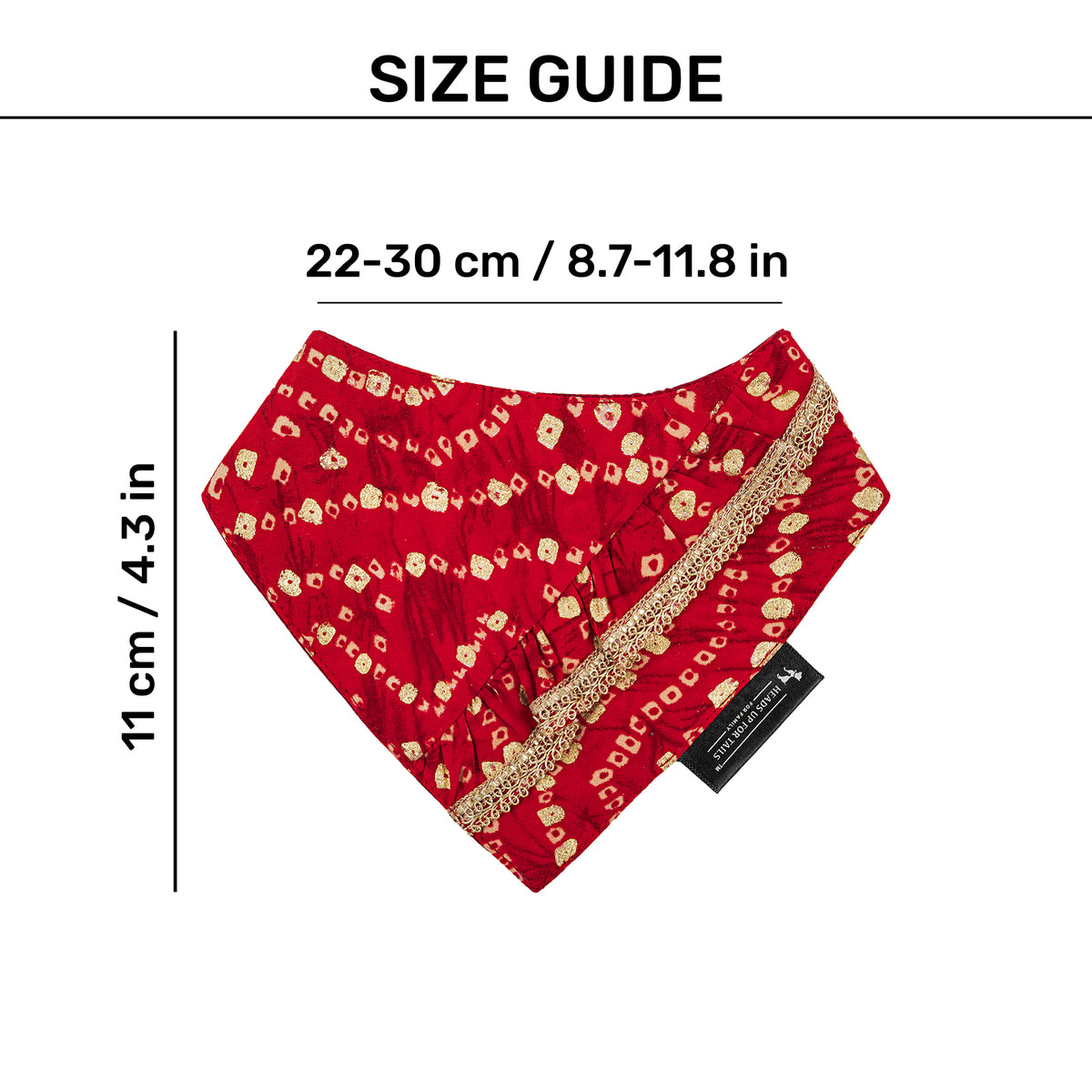 HUFT Super Sitara Scarf For Cat & Puppy - Red - Heads Up For Tails