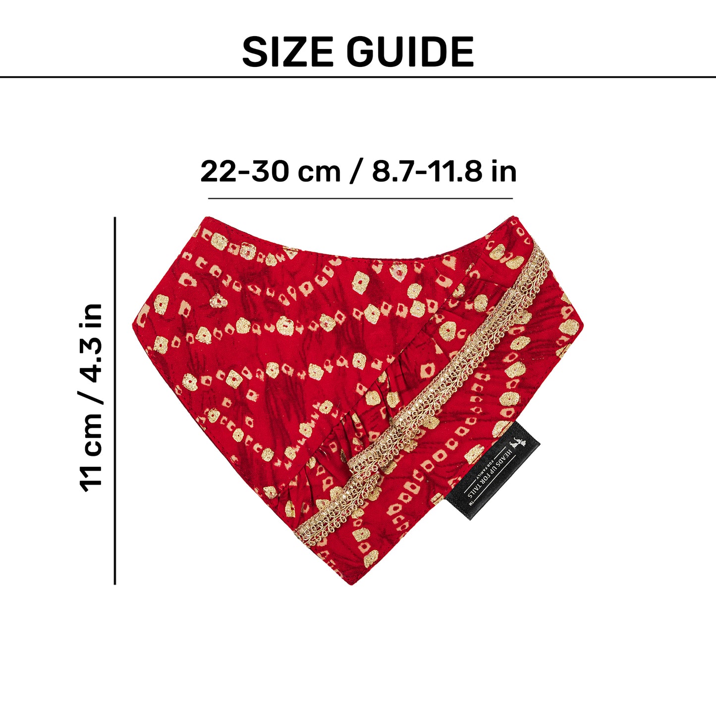 HUFT Super Sitara Scarf For Cat & Puppy - Red - Heads Up For Tails