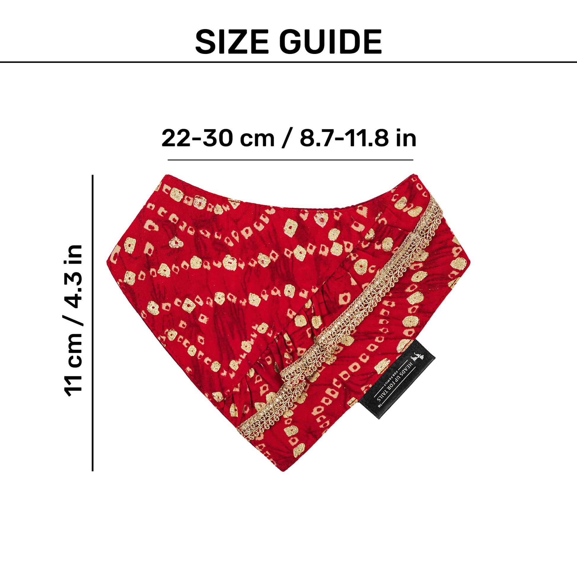 HUFT Super Sitara Scarf For Cat & Puppy - Red - Heads Up For Tails