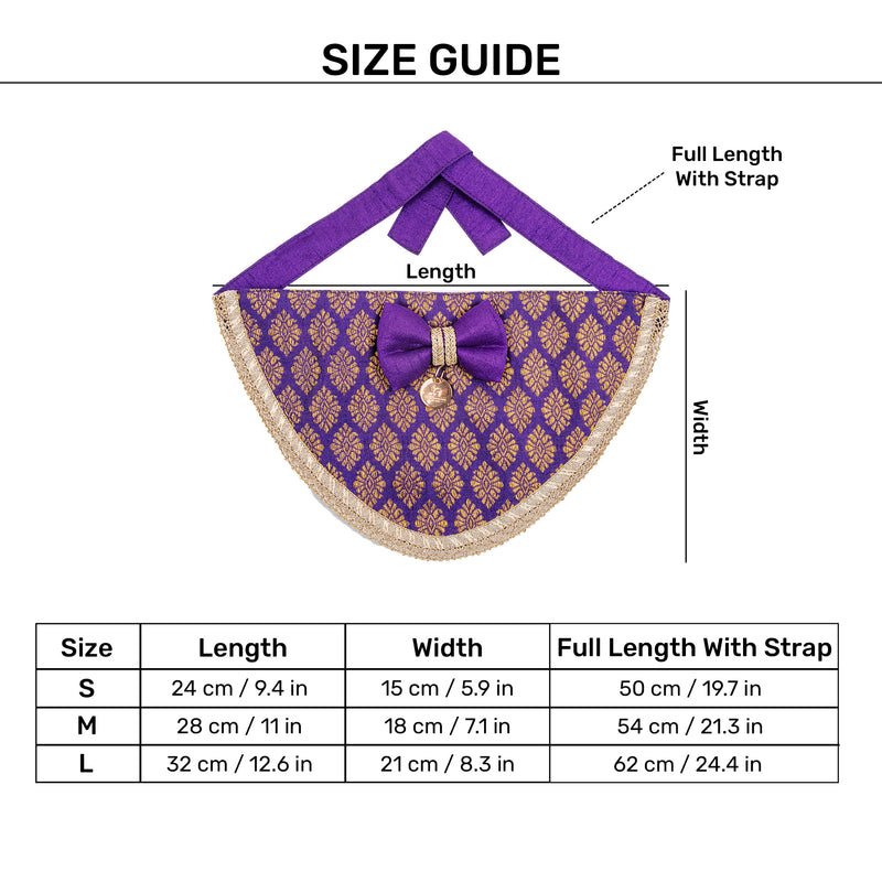 HUFT Desi Regal Bandana For Dog - Violet - Heads Up For Tails