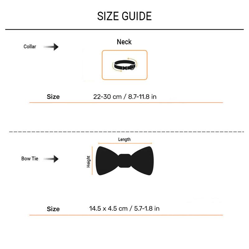 HUFT Pawsome Polka Bow Tie With Strap For Cat - Orange_04