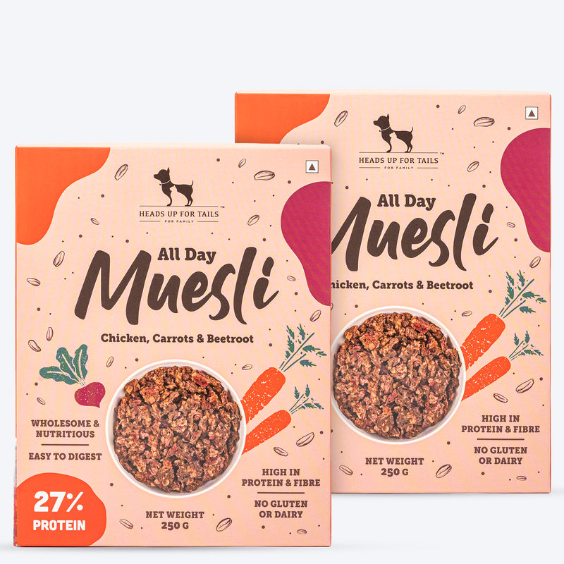 HUFT All Day Muesli with Chicken, Carrots and Beetroot Doggie Treats - 250 g - Heads Up For Tails