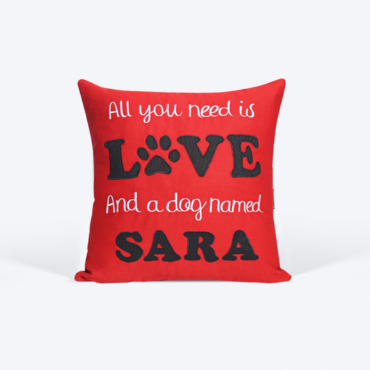 HUFT All You Need is Love Personalised Cushion Cover -16 inches (41 x 41 cm) - Heads Up For Tails