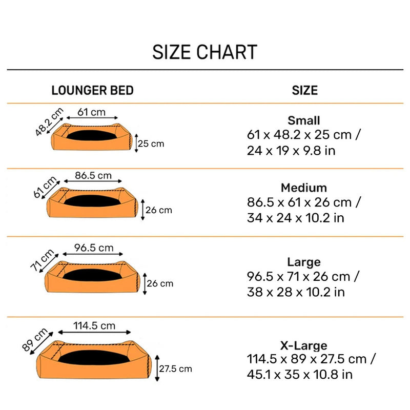 HUFT EasyStep Herring Lounger Bed For Dog - Orange & Blue