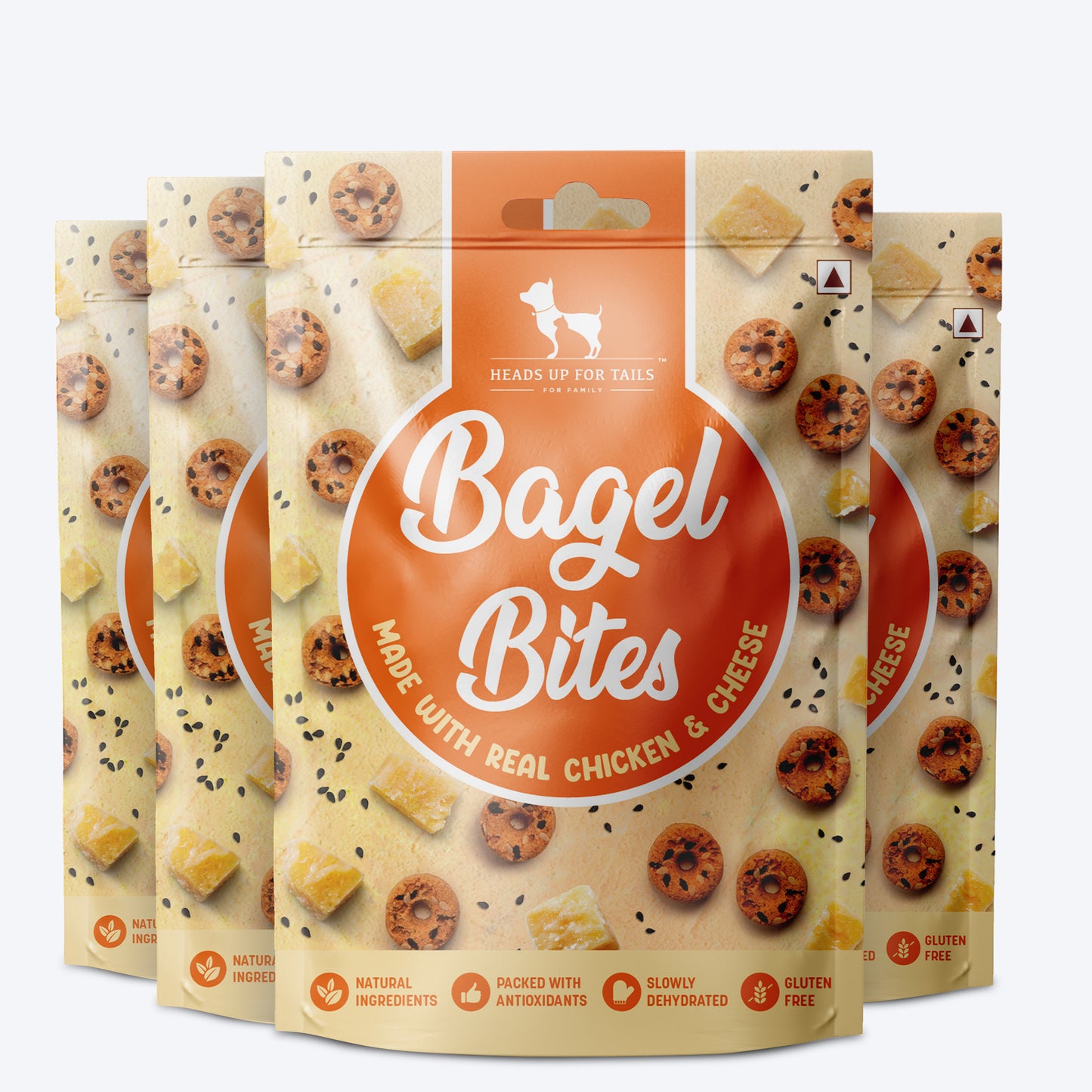 HUFT Bagel Bites Made With Real Chicken & Cheese Treat For Dog - 140 gm - Heads Up For Tails