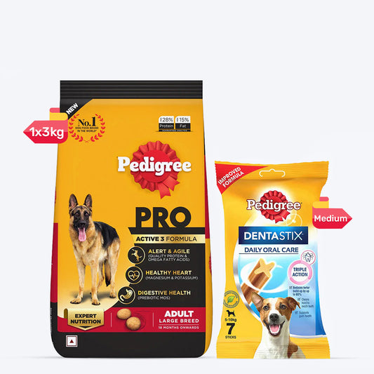 Pedigree Expert Nutrition Adult Dog Dry Food & Treat Combo - Pack of 2 - Heads Up For Tails