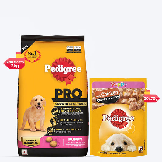 Pedigree Pro Puppy Food Combo - Pack of 2 - Heads Up For Tails