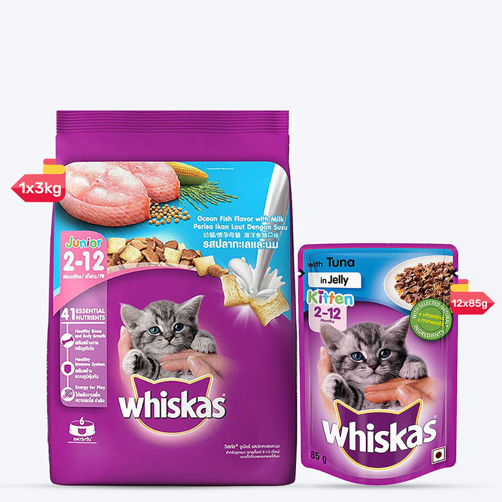 Whiskas Kitten Food Combo - Pack of 2 - Heads Up For Tails