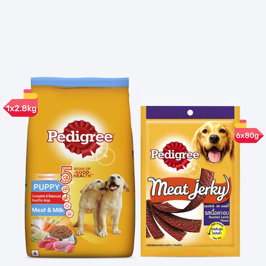 Pedigree Puppy Food & Treats Combo - Pack of 2 - Heads Up For Tails