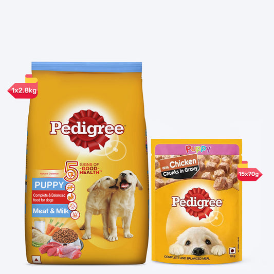 Pedigree Puppy Food Combo - Pack of 2 - Heads Up For Tails