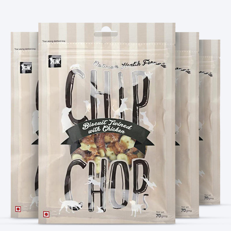 Chip Chops Dog Treats - Biscuit Twined with Chicken - 70 g - Heads Up For Tails